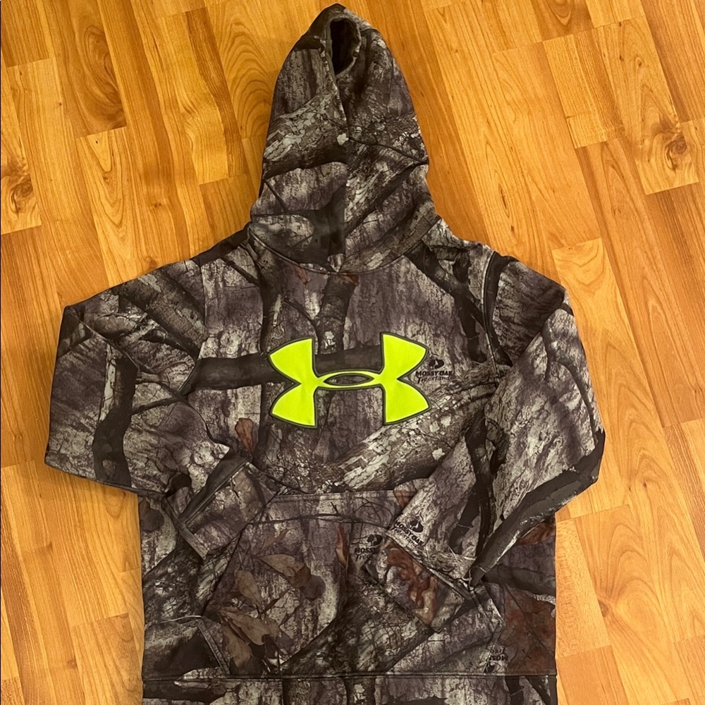 Under Armour Kids Camo Hoodie with Neon Logo
